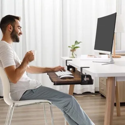 Obrázek produktu pro Podstavec pod klávesnici - Ergonomický - Svorka C - Pod stůl