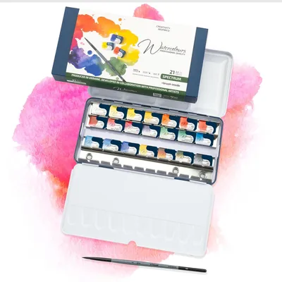 Image de Elzusha - Ensemble de peintures aquarelles professionnelles avec 21 couleurs, idéal pour les artistes