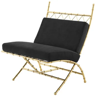 Produktbild von Casa Padrino Luxus Klappstuhl Gold / Schwarz 75 x 81,5 x H. 92 cm - Luxus Möbel