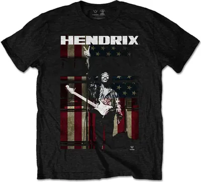 Obrázek produktu pro Jimi Hendrix – Pánské tričko s motivem mírové vlajky, velikost M – černé