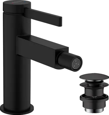 Produktbild von hansgrohe Finoris Einhebel-Bidetmischer mit Push-Open Ablaufgarnitur, Mattschwarz