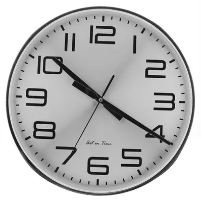 Produktbild von Wanduhr ø39 x 5 cm in Silber - Analog mit 12-Stunden-Anzeige