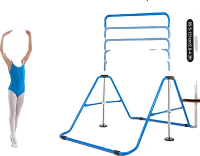 Produktbild von Turnstange, höhenverstellbar von 70 bis 140 cm, unterstützt bis zu 150 kg,Blau