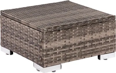 Produktbild von Merxx Gartenhocker - Stahlgestell mit Kunststoffgeflecht grau