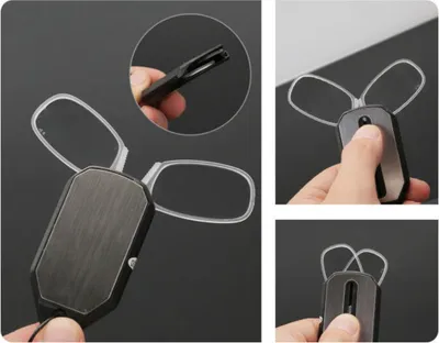 Produktbild von Schlüsselbund Klappbar Uni Mini Nasenclip Lesebrille mit Etui 1.5 thinoptics