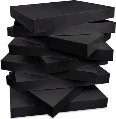 Obrázek produktu pro Dárkové krabičky s víkem – balicí krabičky – balení dárků – 8 kusů, 28 cm – černé