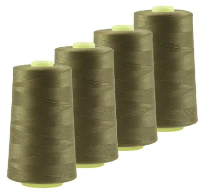 4 x 4572m Polyester Overlock Garn olivgelb