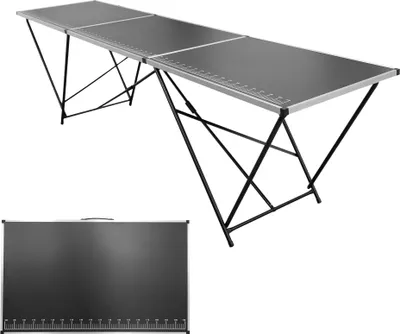 Produktbild von Tapeziertisch klappbar, Arbeitstisch 300 x 60 cm, Mehrzwecktisch mit Messskala