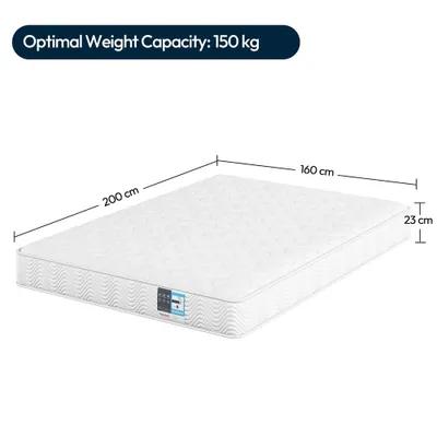Produktbild von Yaheetech Matratze 160x200cm, 7 Zonen, Härtegrad H3, ergonomische Taschenfederkernmatratze Federkernmatratze, Weiß