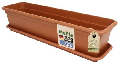Produktbild von MePla - Set - Balkonkasten Balcony 100 cm + Untersetzer - Terra