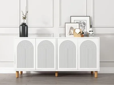 Produktbild von Skye Decor, Doresta - White, Konsole, Weiß, 100% MELAMINBESCHICHTETE SPANNPLATTE, 150 x 36 x 73 cm
