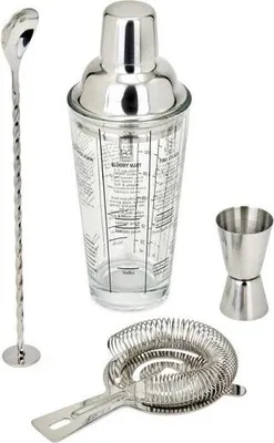 Produktbild von Cocktail Set LIVOO GS156, 400 ml, Edelstahl, Inklusive Shaker, Messbecher, Löffel und Sieb, Doppelgraduation