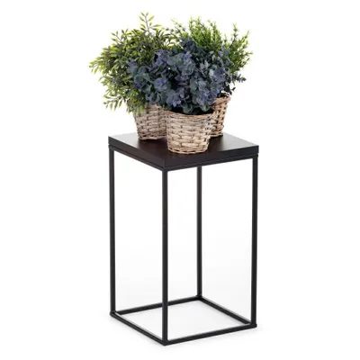 Produktbild von HowHomely Modern Pflanzenständer, Blumenhocker aus Metall Schwarz 40 cm Höhe - Blumenständer für das Haus