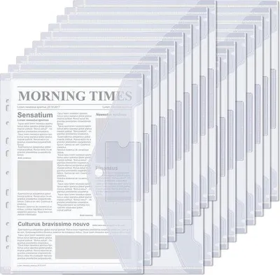 Immagine prodotto di Cartellina portadocumenti, formato A4, 21 pezzi, con 11 fori e chiusura a scatto, per l'organizzazione dei documenti