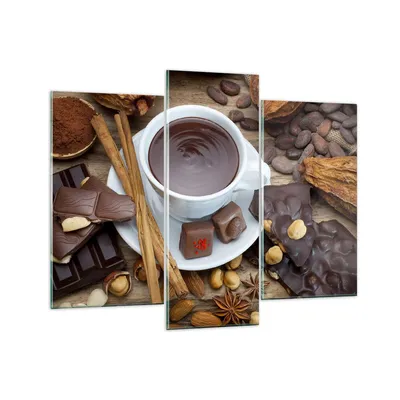 Produktbild von Bilder auf glas - Tasse Schokolade trinken Zimt - 130x100cm - Glasbilder - Wandbilder - Kunstdruck - zum Aufhängen bereit - Wanddekoration aus Glas - Glas Bilder - Wandbild auf Glas - GCB130x100-2488