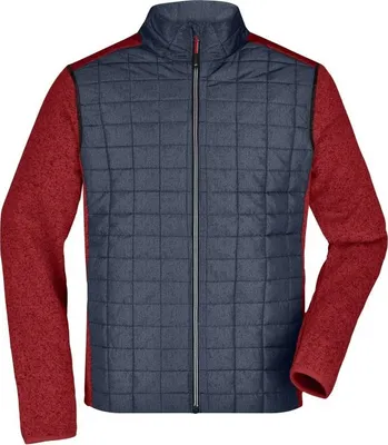Produktbild von Strickfleecejacke im stylischen Materialmix red-melange/anthracite-melange, Gr. XL