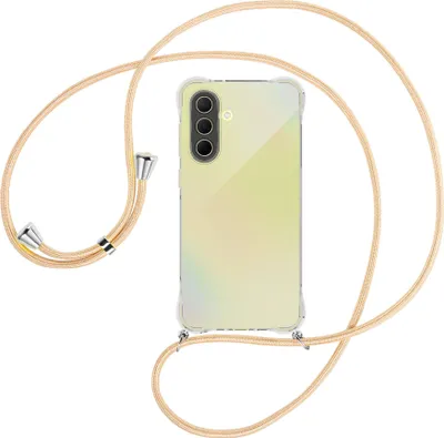 Produktbild von Handykette Backcover-Schutzhülle mit Band (Metall silberfarben) für Samsung A36 5G - Goldkordel