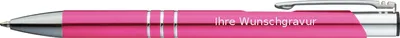 Produktbild von Kugelschreiber aus Metall / mit Gravur / Farbe: pink