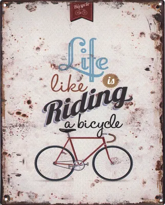 Produktbild von Moritz Deko Blechschild Life Riding a bicycle 20 x 25 cm  Metallschild Retro Vintage