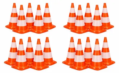 Produktbild von 20er Set Verkehrskegel - 47 cm Orange/Weiß