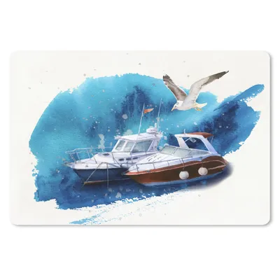 Produktbild von MuchoWow® Mauspad Mousepad Boot - Vogel - Meer 27x18 cm - Mousepads - Maus Mat - Pad - Mausunterlage - Büroartikel - Desk Matten