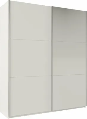Produktbild von Schwebetürenschrank RODOS 200 cm mit Spiegel – Kleiderschrank modern, großer Schlafzimmer Schrank (Weiss)