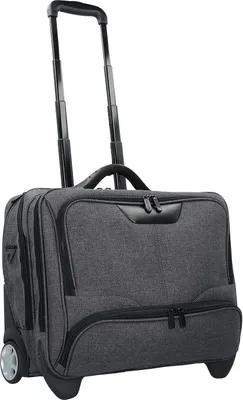 Produktbild von Pilotenkoffer Trolley Aktenkoffer Umhängegurt Koffer 47 cm Grau Canvas Bowatex