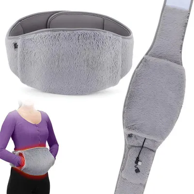 Produktbild von Elektrischer Wärmegürtel, USB Bauchwärmer und Handwärmer, 3 Temperaturstufen 45/55/65 °C, 1,5 m USB-Verlängerung, Grau