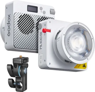 Obrázek produktu pro Kapesní LED video světlo Godox ML100Bi, 120 W, dvoubarevné výplňové světlo pro fotografování, 2800 K šC 6500 K, CRI97+, TLCI98+, dálkové ovládání APP, 11 světelných efektů, držák Godox s reflektorem na objektivu 15ã, flexibilní držák pro živé vysílání vlogů, fotografování portrétů produktů
