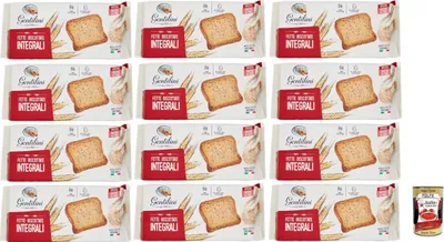 Produktbild von Gentilini Fette Integrali, Vollkorn-Zwieback Brot n reich an Ballaststoffen 100% Italienisches Produkt 12x 175g + Italian Gourmet polpa 400g