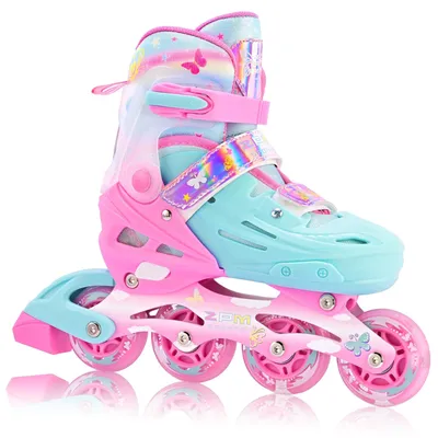 Produktbild von Verstellbare Inline-Skates für Kinder, in Rosa und Blau