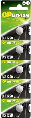 Zdjęcie produktu dla GP Batteries Lithium Cell CR1220, Jednorazowa bateria, CR1220, Lit, 3 V, 5 szt., 36 mAh