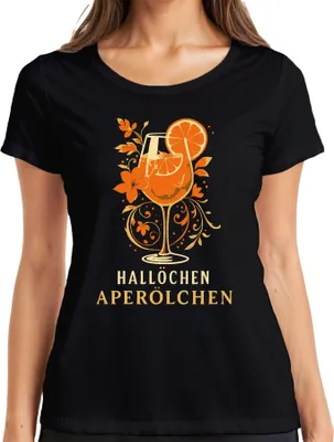 Zdjęcie produktu dla Koszulka damska Aperol Spritz Summer Drink Orange Cocktail, Czarny, S