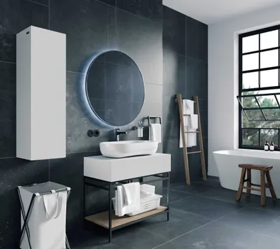 Produktbild von PLATAN ROOM koupelnová nástěnná skříňka koupelnová skříňka 105 cm vysoká koupelnová nástěnná skříňka s matnými čely a funkcí push-to-open