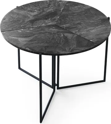 Produktbild von Skye Decor Esstisch rund aus Melamin - Langlebig, stylisch & elegant - Esszimmertisch zusammenklappbar - Ideal als Wohnzimmer für Familien, Singles, Paare - Farbe Anthrazit