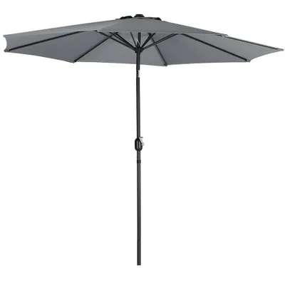 Produktbild von Livingandhome Drehbarer Sonnenschirm Ø 3 m Mittelstockschirm Dunkelgrau
