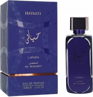A perfume bottle and its box are displayed side-by-side against a white background.