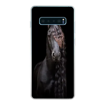 Produktbild von MuchoWow® Handyhülle Schutzhülle Hülle für Samsung Galaxy S10 Lite Pferde - Friesisch - Mähne - Schwarz - Tiere Silikon Softcase Handy Hülle - Schutz