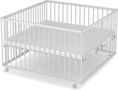 Produktbild von Laufgitter 120x120 cm mit Matratze - weiß - Premium Kollektion