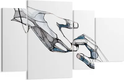 Produktbild von Bild auf Leinwand - Leinwandbild - 4 Teile - Surrealismus Hände Hilfe - 120x70cm - Wand Bild - Wanddeko - Wandbilder - Leinwanddruck - Bilder - Wanddekoration - Leinwand bilder - DL120x70-4438