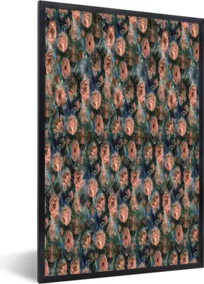 Produktbild von MuchoWow® MuchoWow® Gerahmtes Poster Blumen - Muster - Farben 20x30 cm - Poster mit zchwarzem Bilderrahmen - Drucken - Bilder Poster im Rahmen