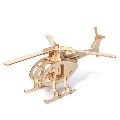 Image de Little Story Bois Puzzle éducatif Modèle 3D Hélicoptère Set Do Self Pour Enfants Adultes Modélisme DIY