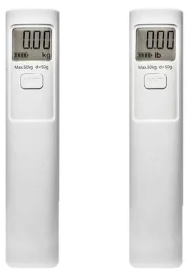 Produktbild von Digitale Kofferwaage 50kg, selbstaufladende Gepäckwaage mit LCD Display, Reisewaage mit Tarafunktion und Edelstahlhaken