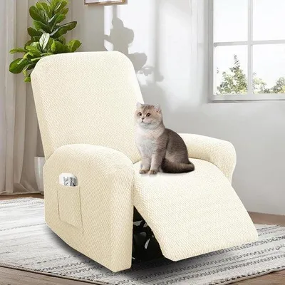 Produktbild von Beige Sesselbezug Schutzhülle mit Armlehnenbezug – Universalpassform – Beige Möbelschutz