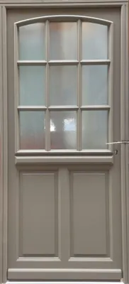 Image de Porte d'entree Bois vitree, Alban Gris RAL 7039, H215 x L90 p.Gauche + Poignée Et Barillet (ref010723NO)