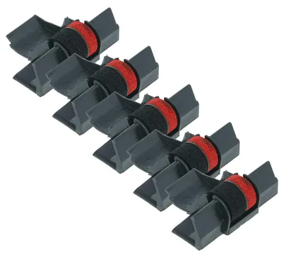 Produktbild von vhbw 5x Farbrolle, Farbwalze Schwarz Rot kompatibel mit Ibico 1245 Taschenrechner, Registrierkasse