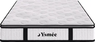 Produktbild von Matratze 140 x 200 cm mit Taschenfederkern und integriertem Topper 28 cm dick - AMERICAN DREAM von YSMÉE