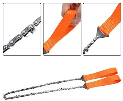 Zakkettensäge 105 cm - Handsäge mit scharfen Zähnen - Campingwerkzeug mit Tasche