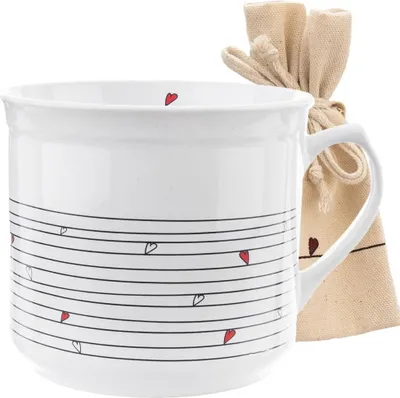 Produktbild von Große Keramiktasse zum Trinken von Tee, Kräutertee, Kaffee, Schokolade, zum Erwärmen XL