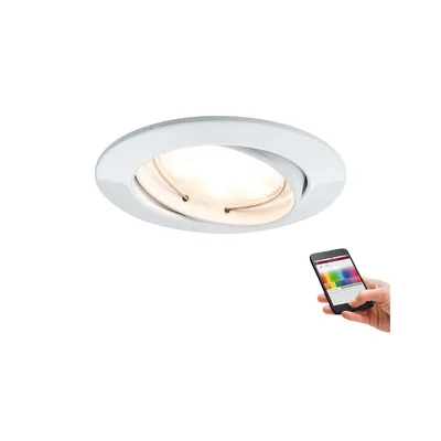 Produktbild von Paulmann PLM 92093 - Smart Light Einbauleuchte SmartCoin RGB 2.4 W , Intelligenter Einbaustrahler, Bluetooth, Weiß, 0 - 25 m, LED, Aluminium, Zink